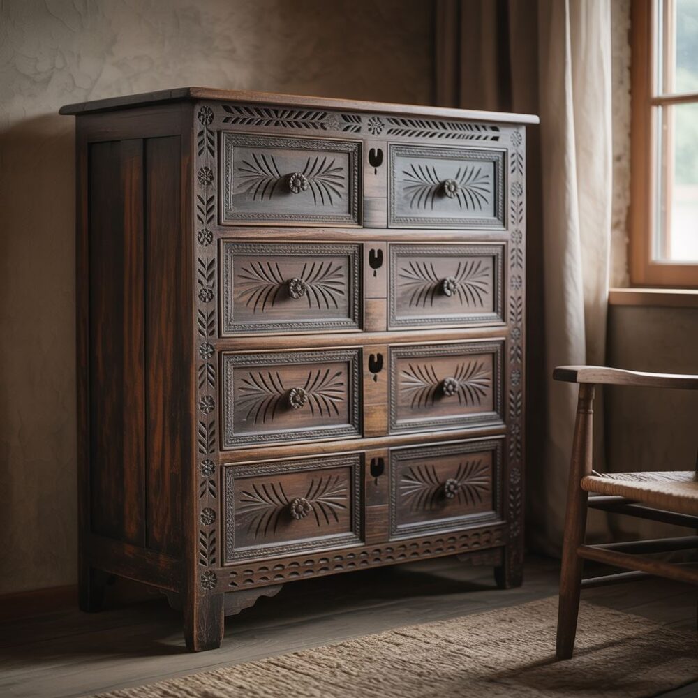 Welurowa kanapa i szczotka