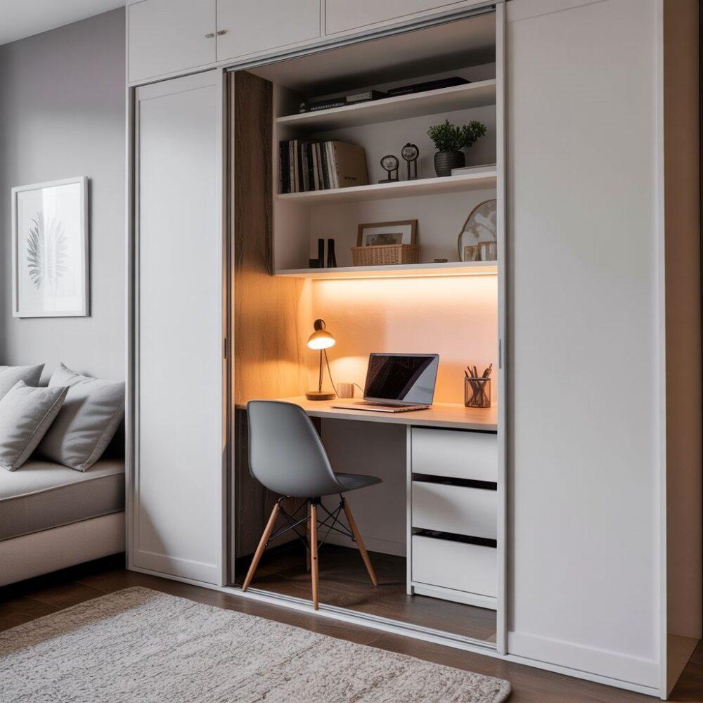 biurko w szafie