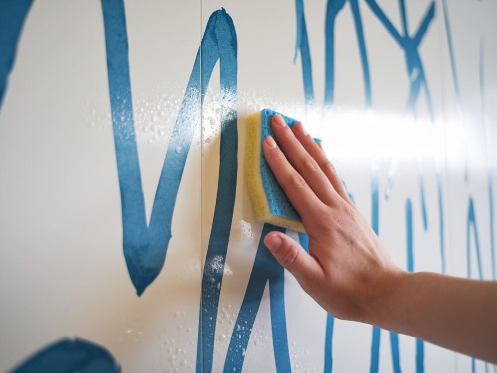 czyszczenie ściany z długopisu