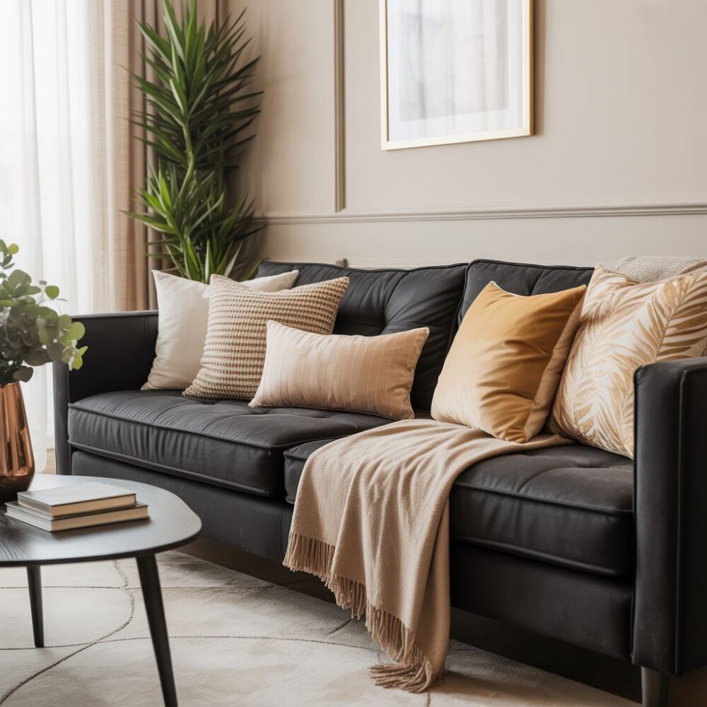 dekoracyjne poduszki w salonie