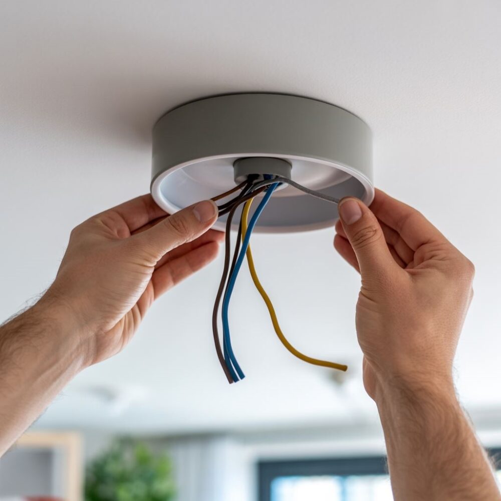 instalacja lampy sufitowej