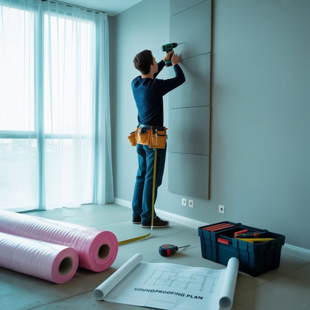 panele wygłuszające na ścianie