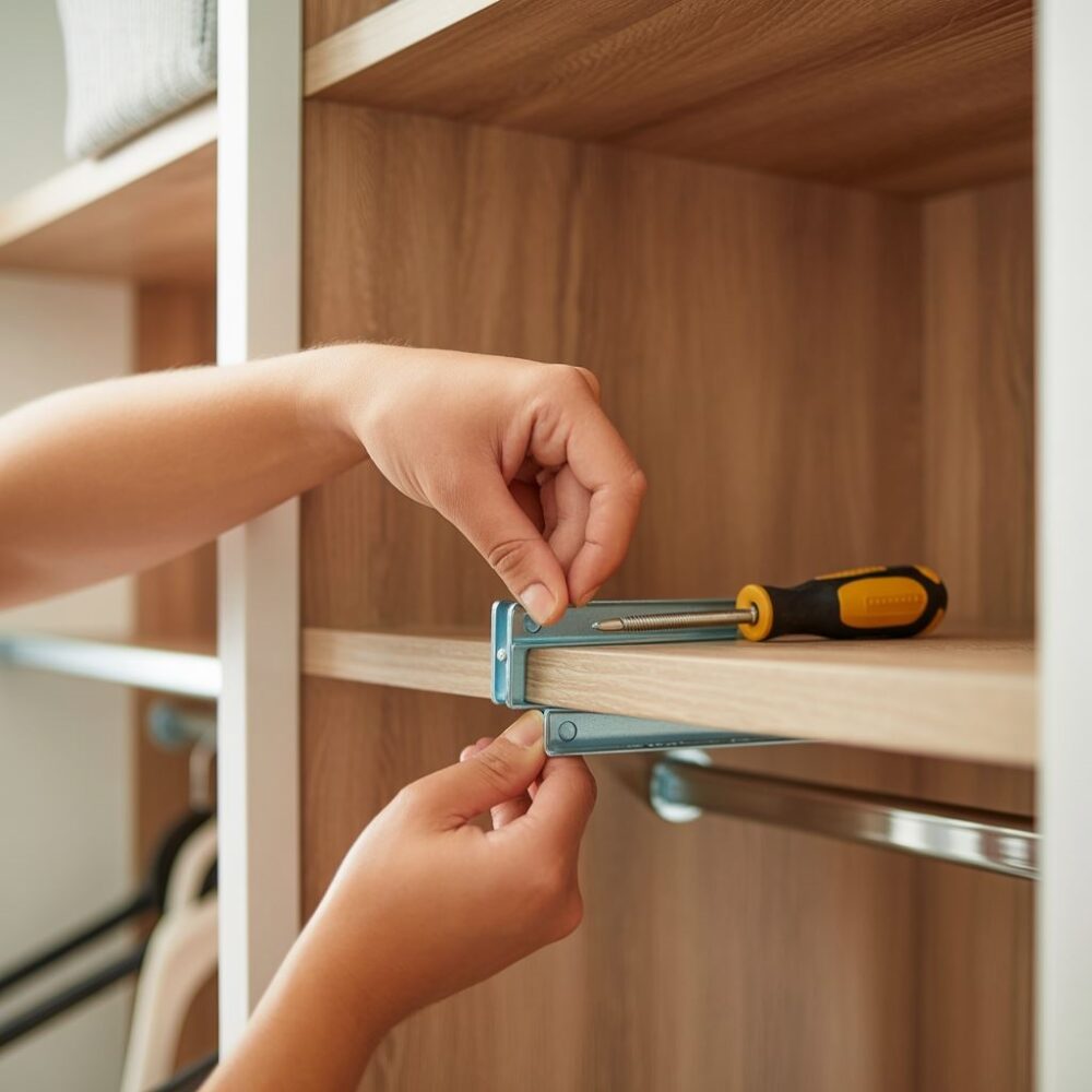 wzmacnianie półki w szafie